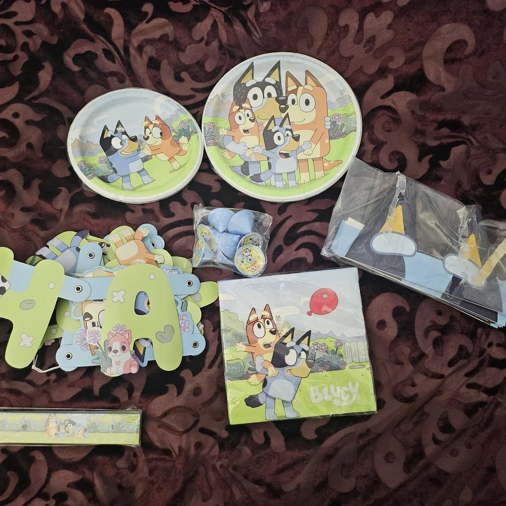 Bluey Birthday Left Overs - Plates, Napkins, and Decorations